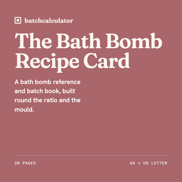 The Bath Bomb Recipe Card